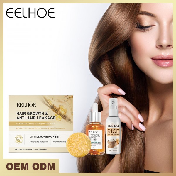 Набор для роста и восстановления сухих и поврежденных волос EELHOE Anti-Leakage Hair Set, 3 средства