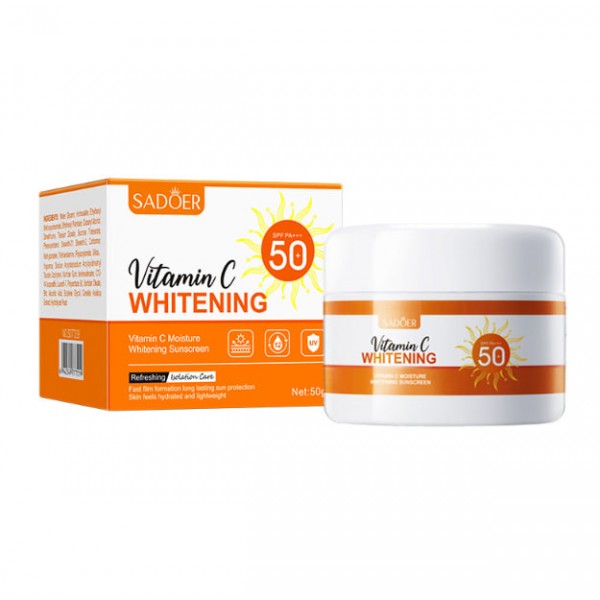 Крем солнцезащитный с витамином C SADOER Vitamin C SPF 50, защита и увлажнение, 50 г