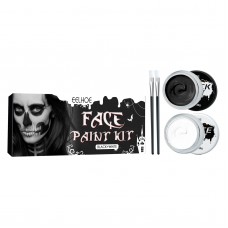Набір фарб для гриму EELHOE Face Paint Kit, чорна та біла + 2 пензлі, 2х20 г