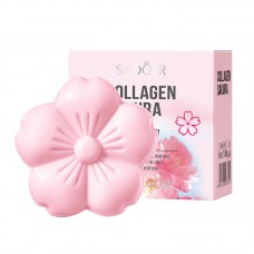 Мило для обличчя у формі квітки з колагеном та екстрактом сакури SADOER Sakura Collagen Handmade Soap, зволожуюче, очищувальне, 100 г