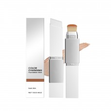 Тональний крем у стіку 2 в 1 з пензлем Color Changing Foundation Stick, двосторонній, адаптується до тону шкіри, тон 03 Dark Skin, 13 г