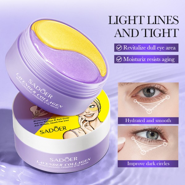 Патчі гідрогелеві SADOER Lavender Collagen Eye Mask, з колагеном, з екстрактом лаванди, 60 шт