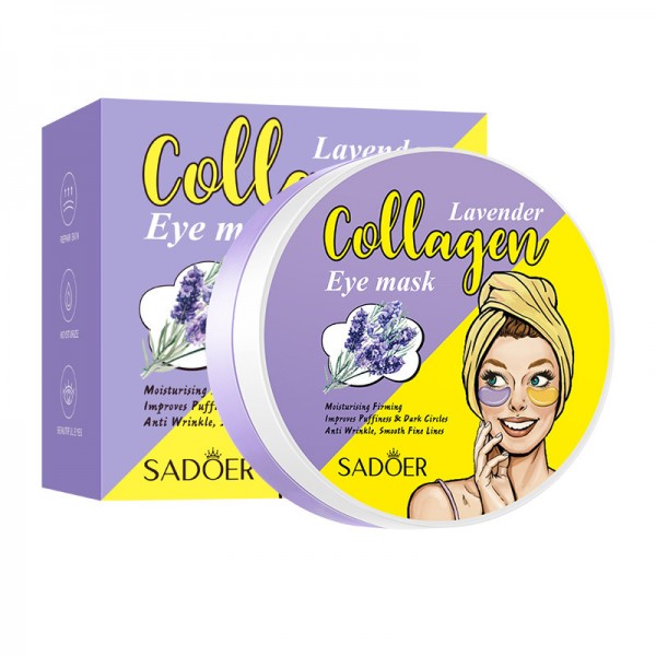 Патчі гідрогелеві SADOER Lavender Collagen Eye Mask, з колагеном, з екстрактом лаванди, 60 шт