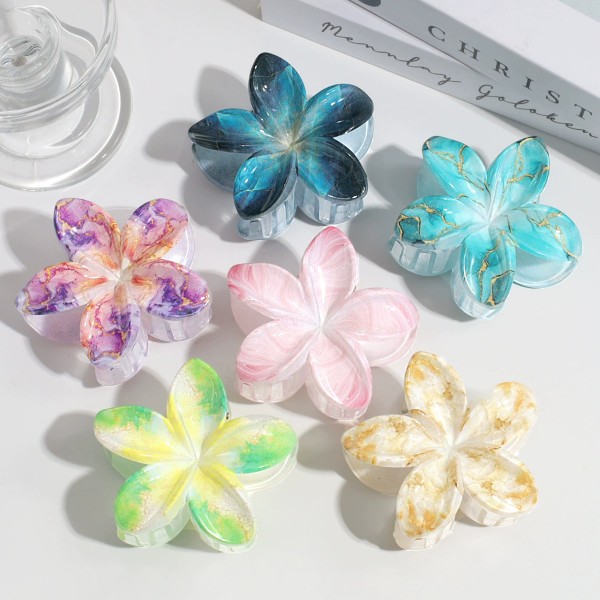 Зажим для волос «Marble Flower», украшение для прически, 8 см, 5 цветов