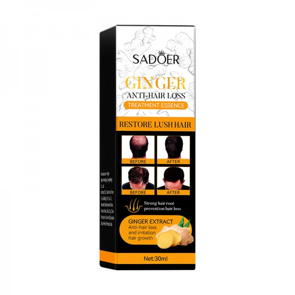 Сироватка для росту волосся з екстракту імбиру SADOER Ginger Anti-Hair Loss, сироватка проти випадіння волосся, 30 мл Сироватка для росту волосся з екстракту імбиру SADOER Ginger Anti-Hair Loss, сироватка проти випадіння волосся, 30 мл