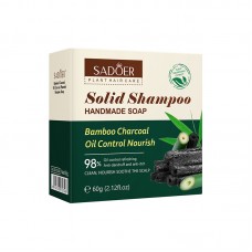 Твердий шампунь для волосся з бамбуковим вугіллям SADOER Bamboo CharCoal Oil Control Nourish, шампунь від лупи, 60 г