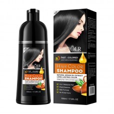 Шампунь для фарбування волосся та маскування сивини SADOER Hair Color Shampoo з аргановою олією, чорний, 500 мл