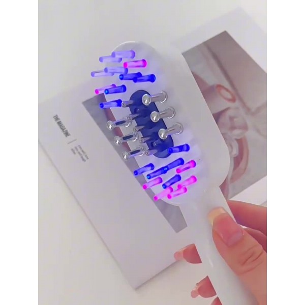 Гребінець електричний для масажу шкіри голови з розпилювачем, масажний гребінець, білий Гребінець електричний для масажу шкіри голови з розпилювачем, масажний гребінець, білий