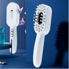 Гребінець електричний для масажу шкіри голови з розпилювачем, масажний гребінець, білий