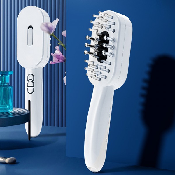 Гребінець електричний для масажу шкіри голови з розпилювачем, масажний гребінець, білий