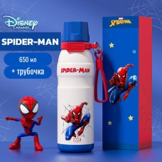 Термос дитячий  Marvel Spider-Man «Людина-павук», в подарунковому упакуванні, з трубочкою, 650 мл