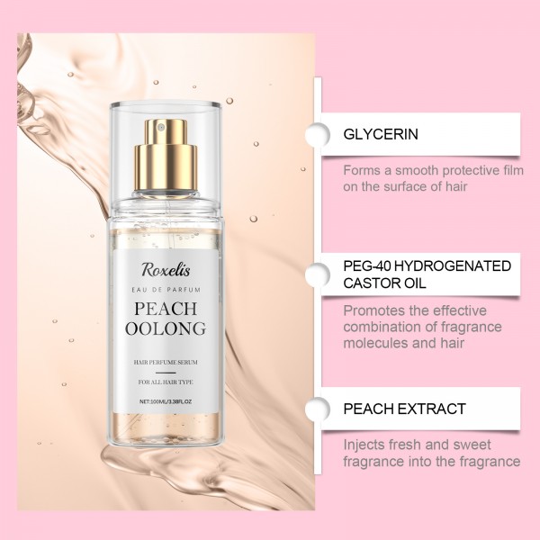 Спрей парфумований для волоося та тіла Roxelis Peach Oolong, персик та оолонг, 100 мл Спрей парфумований для волоося та тіла Roxelis Peach Oolong, персик та оолонг, 100 мл