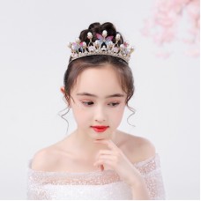 Корона на голову зі стразами та перлами "Butterfly Crown", прикраса на голову з камінням, золото