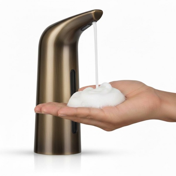 Дозатор сенсорний для рідкого мила, автоматичний, диспенсер, бронзовий металік, 400 мл