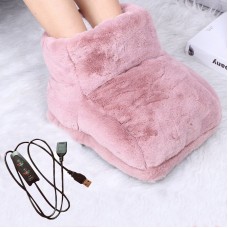 Грілка електрична для ніг, USB-грілка з високим верхом, обігрівач для ніг, 3 режими нагрівання, рожевий