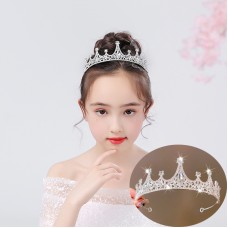 Корона на голову зі стразами та камінням "Mystery Silver Crown", прикраса на голову з камінням, срібло