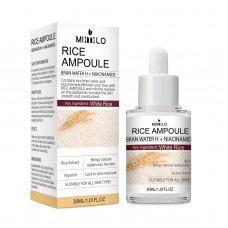 Сироватка для звуження пор з білою риcовою водою та ніацинамідом MITILLO Rice Ampoule, зволожуюча ампула для обличчя, 30 мл