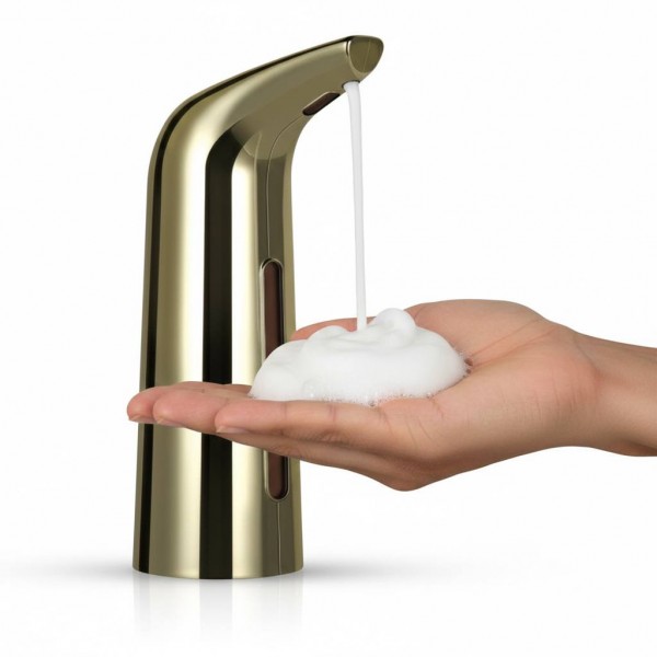 Дозатор сенсорний для рідкого мила, автоматичний, диспенсер, золотий металік, 400 мл