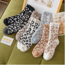 Шкарпетки махрові жіночі, теплі шкарпетки з принтом "Леопард", термошкарпетки мікрофліс, різні кольори, 36-39