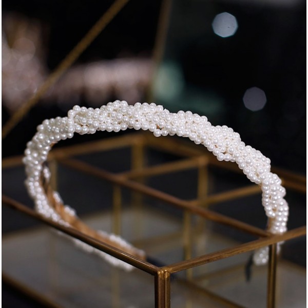 Обруч для волосся з перлами "Pearl Fashion Style", прикраса на голову, золото Обруч для волосся з перлами "Pearl Fashion Style", прикраса на голову, золото