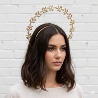 Обруч на голову оріон в грецькому стилі "Greece Golden Leaves", золото