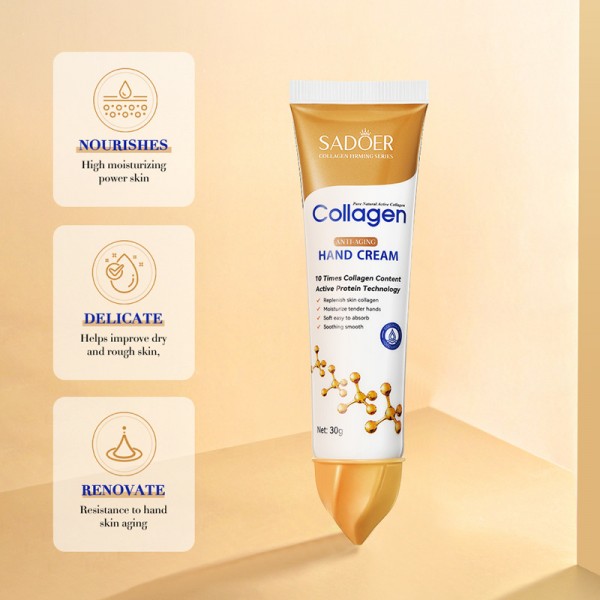 Крем для рук SADOER Collagen Anti-Aging Hand Cream, з колагеном, 30 г
