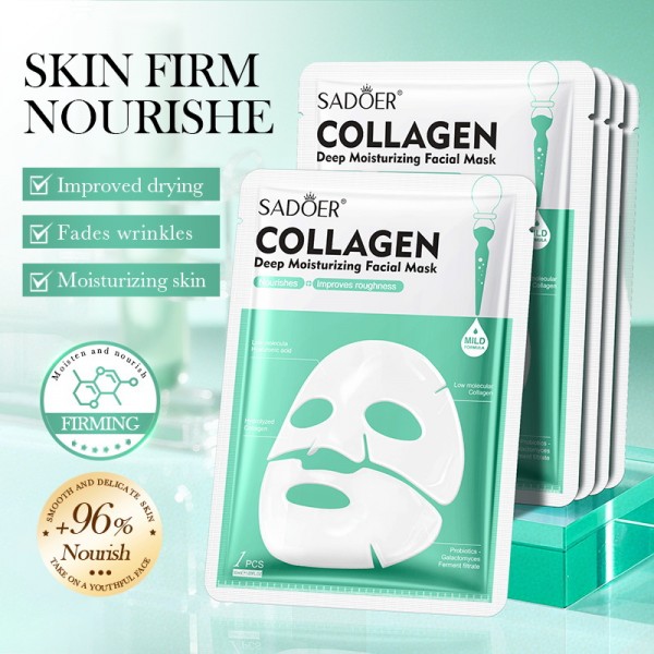 Маска для лица гидрогелевая с коллагеном SADOER Deep Moisturizing Facial Masc, 30 мл, 1 шт