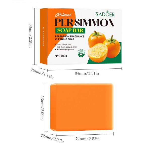 Мило для обличчя і тіла з екстрактом хурми SADOER Persimmon Soap Bar, 100 г