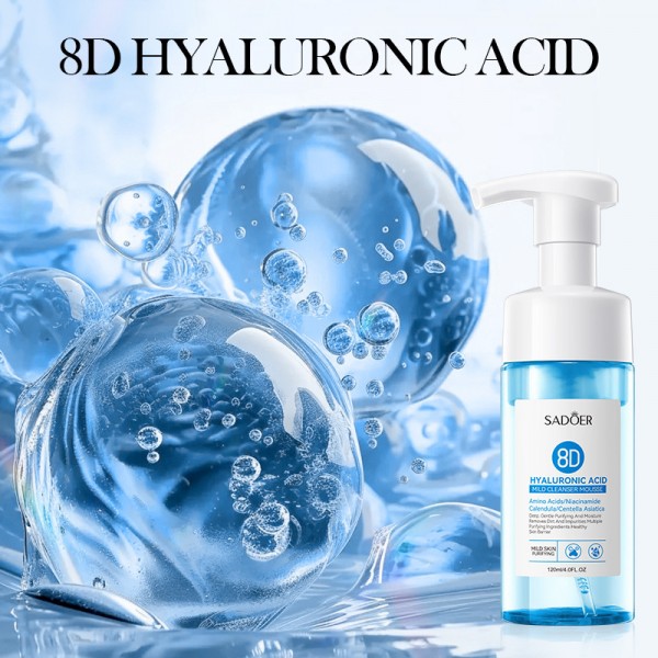 Пенка-мусс для умывания с гиалуроновой кислотой SADOER 8D Hyaluronic Acid Mild Cleanser Mousse, со щеточкой, 120мл Пенка-мусс для умывания с гиалуроновой кислотой SADOER 8D Hyaluronic Acid Mild Cleanser Mousse, со щеточкой, 120мл