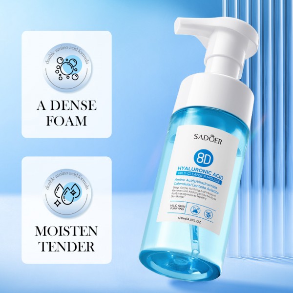 Пенка-мусс для умывания с гиалуроновой кислотой SADOER 8D Hyaluronic Acid Mild Cleanser Mousse, со щеточкой, 120мл Пенка-мусс для умывания с гиалуроновой кислотой SADOER 8D Hyaluronic Acid Mild Cleanser Mousse, со щеточкой, 120мл
