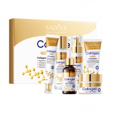 Подарунковий набір для омолодження та зміцнення шкіри SADOER Collagen 6-Piece Set, з колагеном, 6 засобів