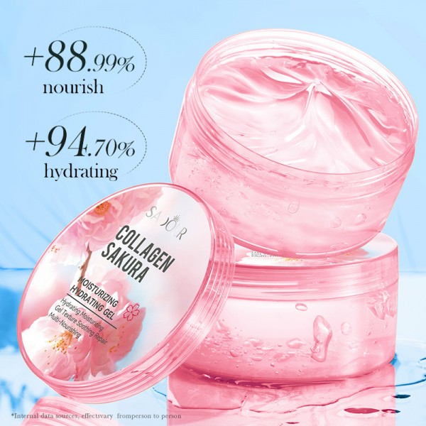 Гель для лица и тела с коллагеном и экстрактом сакуры SADOER Collagen Sakura Moisturizing Hydrating Gel, 300 г
