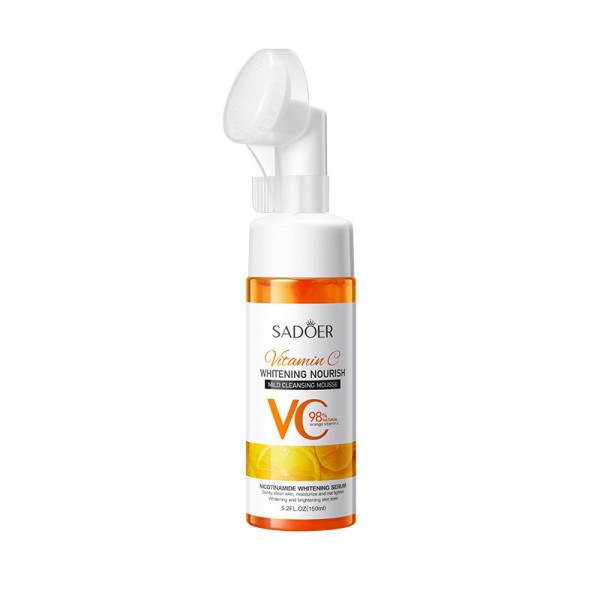 Пенка-мусс для умывания с витамином C SADOER Vitamin C Mild Cleanser Mousse, со щеточкой, 150мл