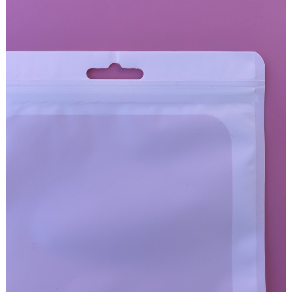 Пакет саше білий матовий косметичний із замком Zip-Lock 9х12 см, 10 шт