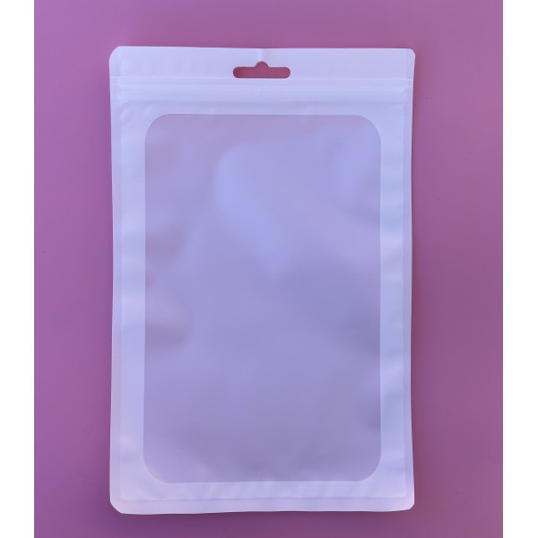 Пакет саше білий матовий косметичний із замком Zip-Lock 9х12 см, 10 шт