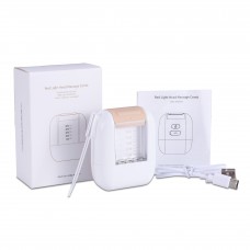 Аплікатор-масажер для шкіри голови електричний вібраційний з червоним світлом та розпилювачем рідин, білий