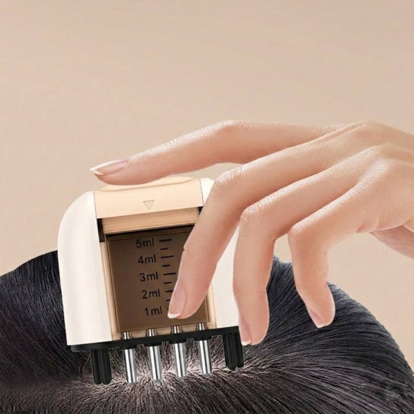 Аплікатор-масажер для шкіри голови електричний вібраційний з червоним світлом та розпилювачем рідин, білий