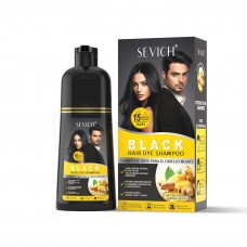 Шампунь тонуючий  для маскування сивини з екстрактом імбиру SEVICH Black Hair Dye Shampoo, чорний, 500 мл