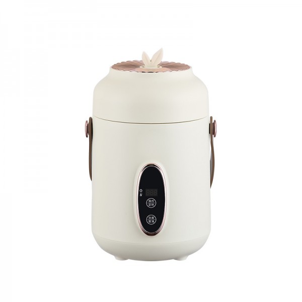 Міні-мультиварка електрична портативна багатофункціональна з електронним управлінням, біла, 900 мл