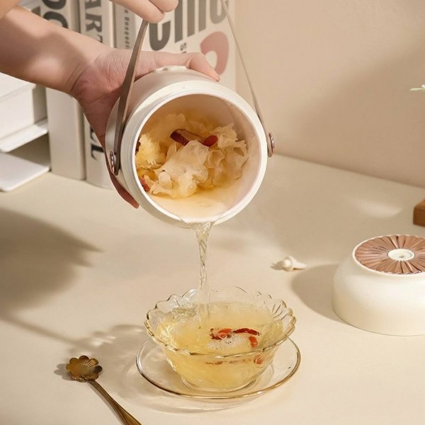 Міні-мультиварка електрична портативна багатофункціональна з електронним управлінням, біла, 900 мл