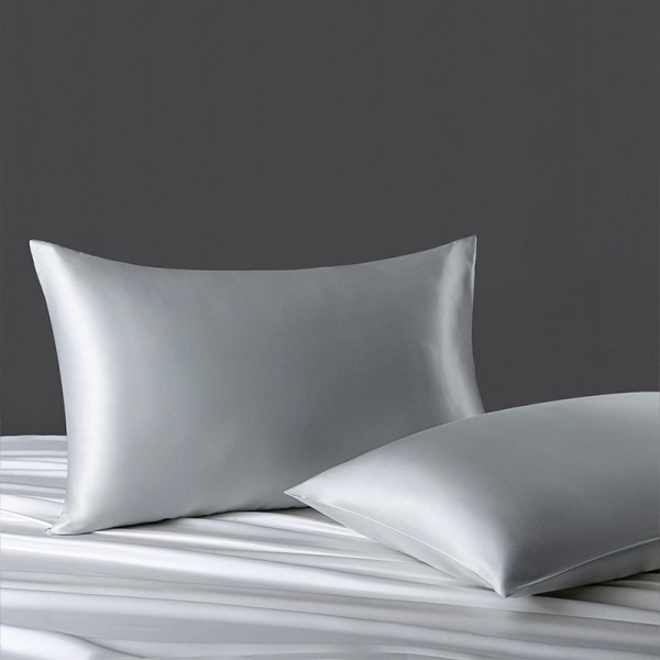 Наволочка шовкова для подушки 50х70 см, срібляста