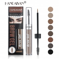 Гель для брів 2 в 1 для фарбування та фіксації  HANDAIYAN Brown Gel, двосторонній водостійкий, 8 кольорів