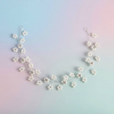 Обруч для волос с жемчугом "Pearl Bride Wreath", украшение на голову, серебро