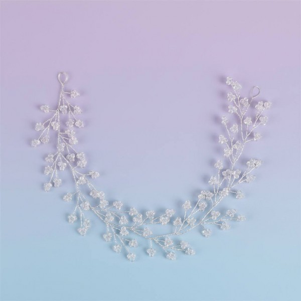 Обруч для волосся з кристалами "Crystal Bride Wreath", прикраса на голову, срібло