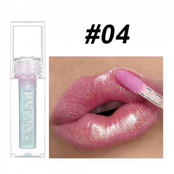Блеск для губ с шиммером увлажняющий HANDAIYAN Lip Oil, жидкая помада с блестками, 10 цветов, 2,3 мл