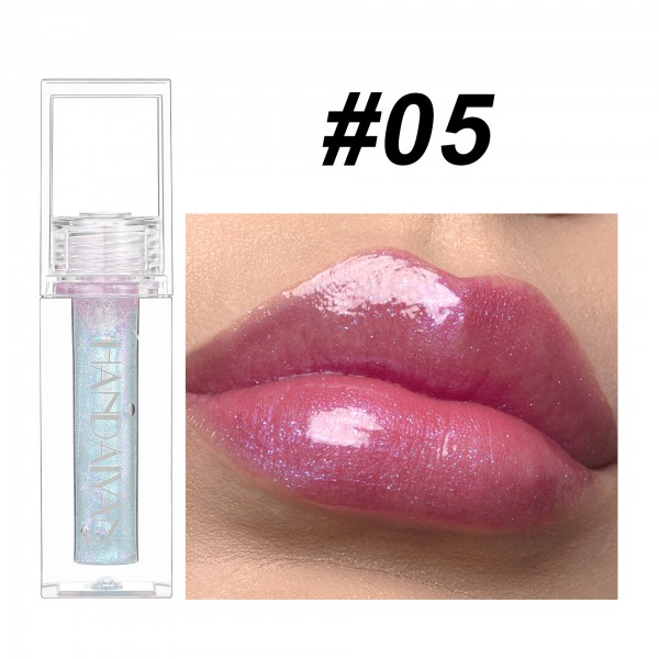 Блеск для губ с шиммером увлажняющий HANDAIYAN Lip Oil, жидкая помада с блестками, 10 цветов, 2,3 мл