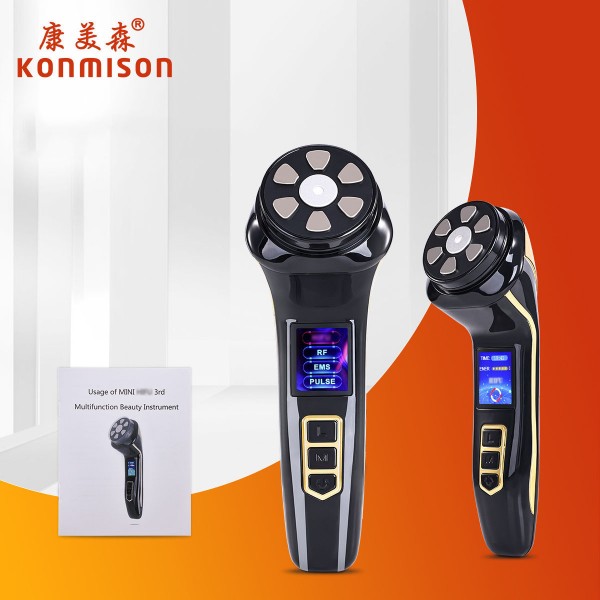 Апарат  для ліфтингу обличчя та тіла  KONMISON— ультразвук, RF, EMS, мікроструми, антивіковий догляд, чорний, 1 шт