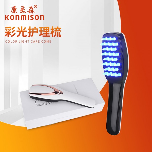 Електричний масажний LED-гребінець KONMISON з вібро-масажем для росту та випрямлення волосся, чорний, 1 шт