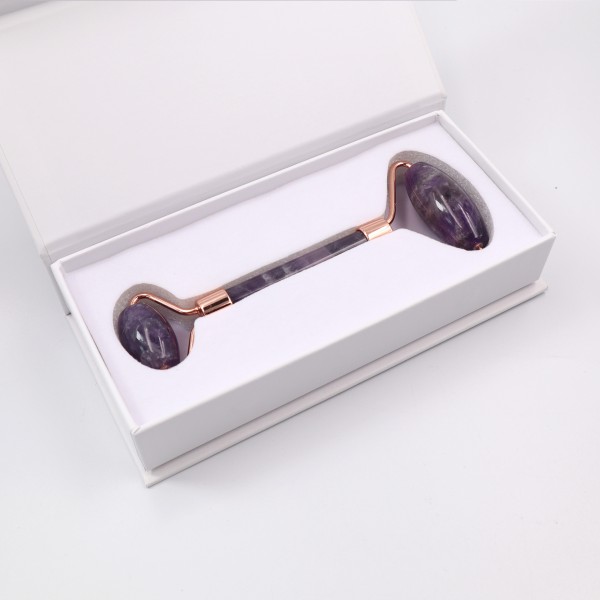 Ролик для масажу обличчя з аметисту в коробці, 1 шт