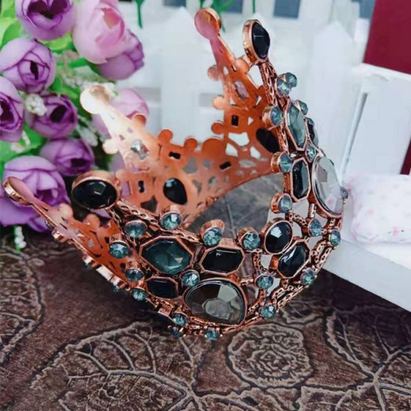 Корона на голову с камнями "Blue Diamond", украшение на голову, бронза